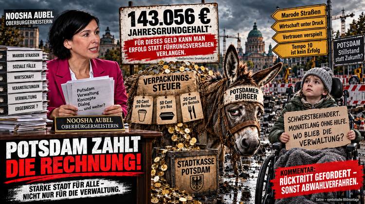 Noosha Aubel: 143.056 Euro Jahresgrundgehalt – und Potsdams Bürger sollen als Goldesel zahlen